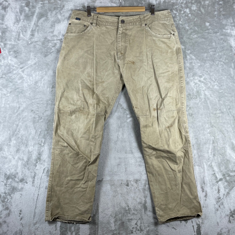 KUHL Pants Mens 38x30 Rydr Canvas Vtg Patina Workwear Outdoor Straight Leg Read